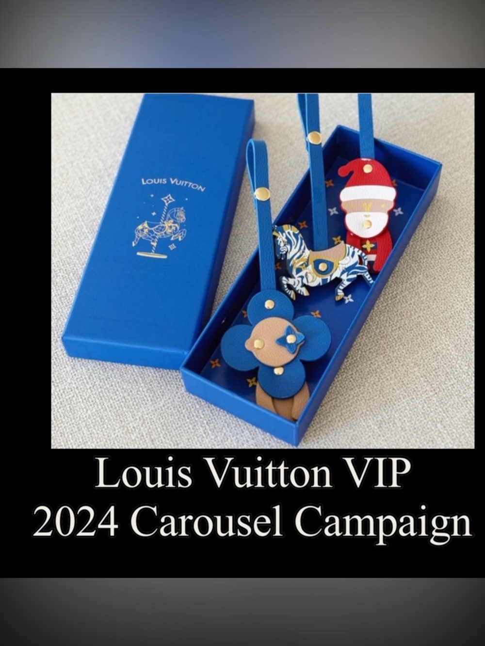 Louis Vuitton 2024 VIP Carousel Set of 3 Leather Bag Charms New in Box